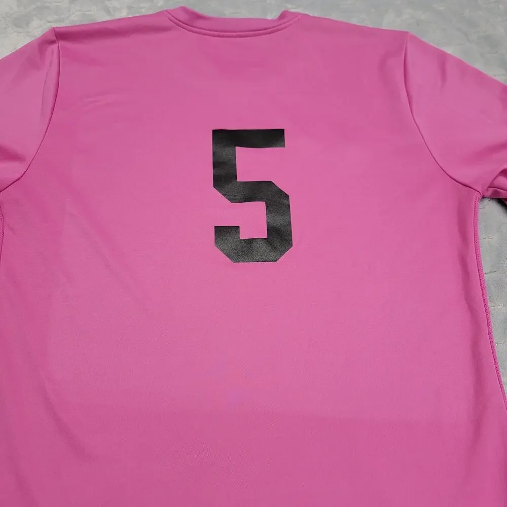 Nike Dri-Fit Mens Medium Pink Short Sleeve Soccer Training Jersey Tee Shirt 5